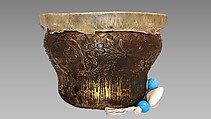 Baz, metal, skin, bead, cowrie shell, and cord, Egyptian